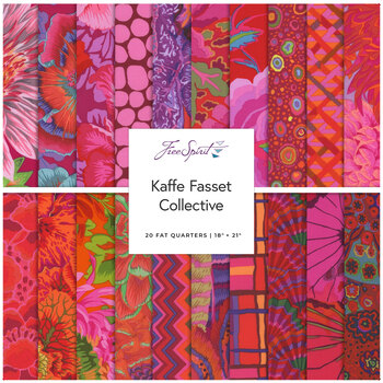 Kaffe Fassett Collective Classics Plus  20 FQ Set - Ruby by FreeSpirit Fabrics, Image