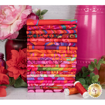 Kaffe Fassett Collective Classics Plus  20 FQ Set - Ruby by FreeSpirit Fabrics, Image