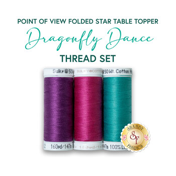  Point of View Folded Star Table Topper - Dragonfly Dance - 3pc Thread Set, Image