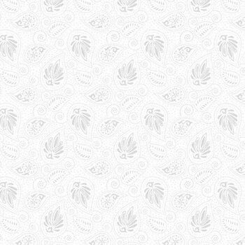 Essentials White on White 39138-100 Paisley by Wilmington Prints, Image