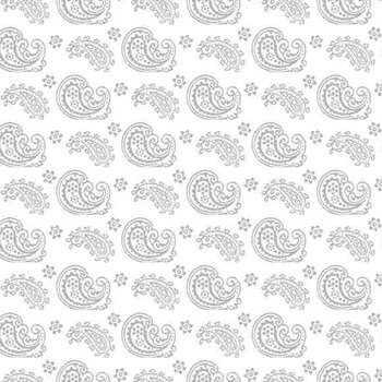 Essentials White on White 39085-100 Paisley Toss by Wilmington Prints, Image