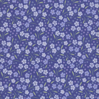 Forever Blooms CC64-2 Mid Blue by Cassandra Connolly for Lewis & Irene, Image