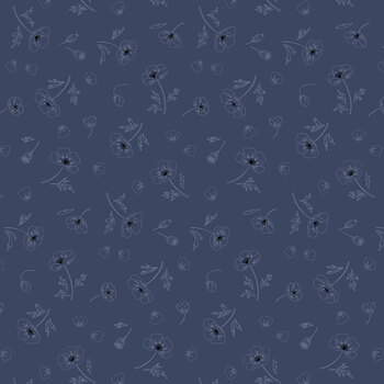 Forever Blooms LEICC63-3 Prussian Blue by Cassandra Connolly for Lewis & Irene, Image