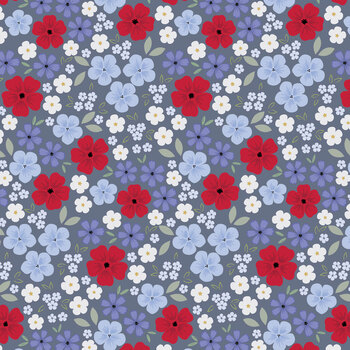 Forever Blooms LEICC62-2 Slate Grey by Cassandra Connolly for Lewis & Irene, Image