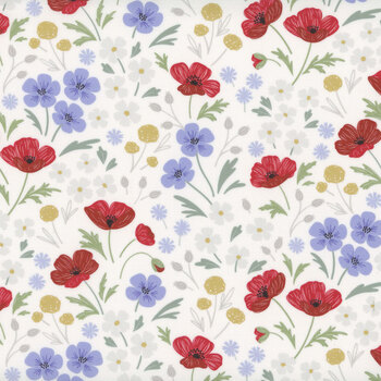 Forever Blooms CC61-1 White by Cassandra Connolly for Lewis & Irene, Image