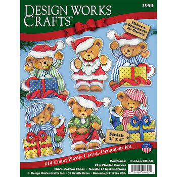 Little Christmas Bears Cross Stitch Ornament Kit - Makes 6, Image