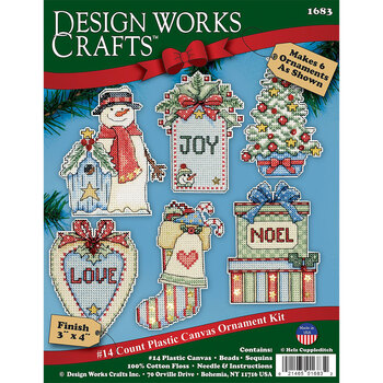 Country Christmas Cross Stitch Ornament Kit - Makes 6, Image