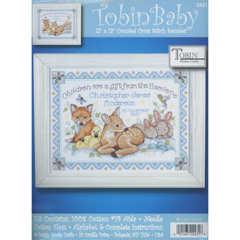 Woodland Baby Counted Cross Stitch Sampler Kit, Image