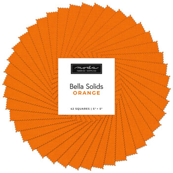 Bella Solids  Charm Pack 9900PP-80 Orange by Moda Fabrics, Image