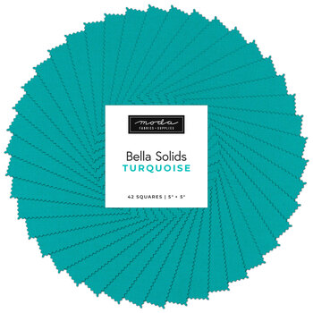 Bella Solids  Charm Pack 9900PP-107 Turquoise by Moda Fabrics, Image