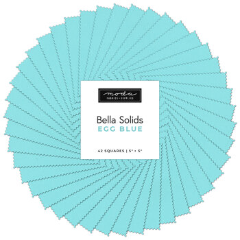 Bella Solids  Charm Pack 9900PP-85 Egg Blue by Moda Fabrics, Image