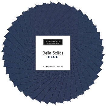 Bella Solids  Charm Pack 9900PP-48 Blue by Moda Fabrics, Image