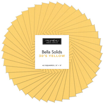 Bella Solids  Charm Pack 9900PP-23S 30's Yellow by Moda Fabrics, Image