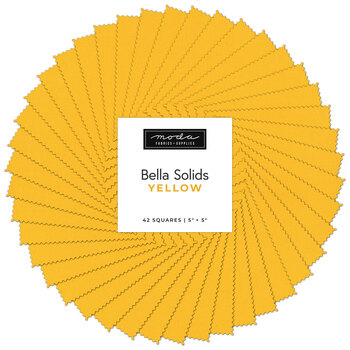 Bella Solids  Charm Pack 9900PP-24S Yellow by Moda Fabrics, Image