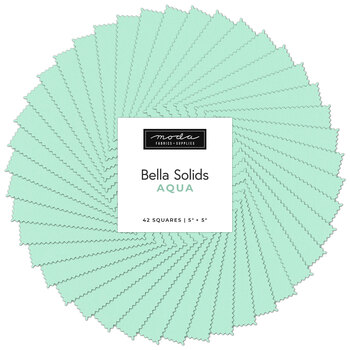 Bella Solids  Charm Pack 9900PP-34 Aqua by Moda Fabrics, Image