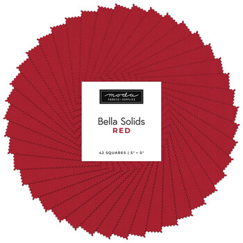 Bella Solids  Charm Pack 9900PP-16 Red by Moda Fabrics, Image