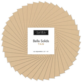 Bella Solids  Charm Pack 9900PP-13 Tan by Moda Fabrics, Image