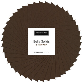 Bella Solids  Charm Pack 9900PP-71 Brown by Moda Fabrics, Image