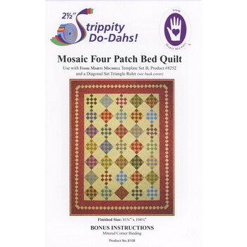 Strippity Do-Dah: Mosaic Four Patch Bed Quilt Pattern, Image