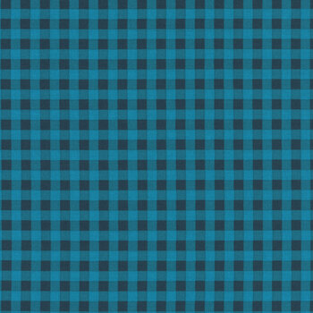 Essentials Gingham 39162-474 Turquoise/Navy by Wilmington Prints, Image