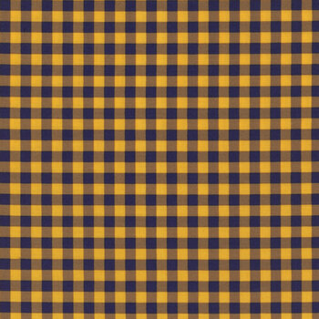 Essentials Gingham 39162-574 Gold/Navy by Wilmington Prints, Image