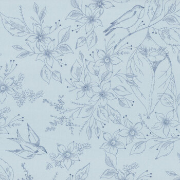 Sewing Bird 108" Wide AW-1681-LB Lt. Blue by Edyta Sitar for Andover Fabrics, Image