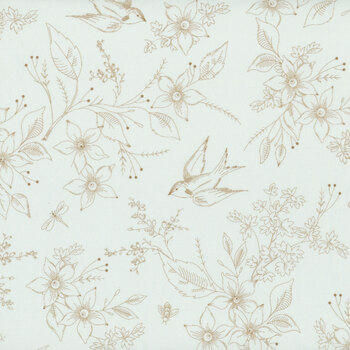 Sewing Bird 108" Wide AW-1681-LB1 Lt. Sage by Edyta Sitar for Andover Fabrics, Image