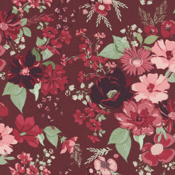 Love You Always C16870-BURGUNDY by Sandy Gervais for Riley Blake Designs, Image