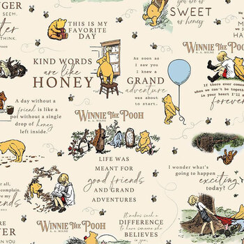 Winnie the Pooh C17000-CREAM by Echo Park Paper Co. for Riley Blake Designs, Image