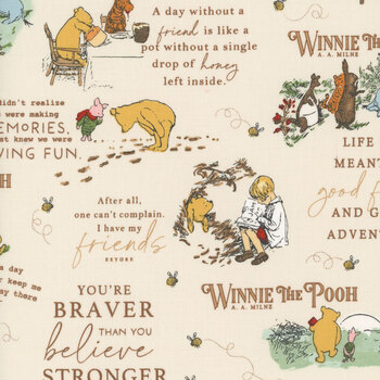 Winnie the Pooh C17000-CREAM by Echo Park Paper Co. for Riley Blake Designs, Image