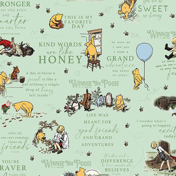 Winnie the Pooh C17000-GREEN by Echo Park Paper Co. for Riley Blake Designs, Image