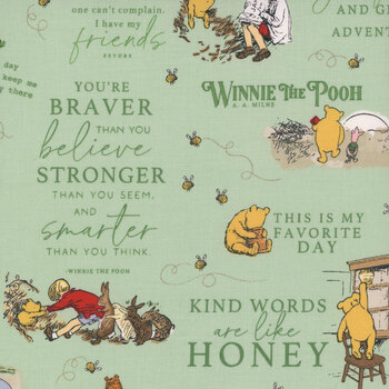 Winnie the Pooh C17000-GREEN by Echo Park Paper Co. for Riley Blake Designs, Image