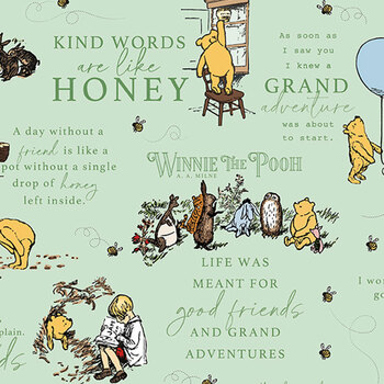 Winnie the Pooh C17000-GREEN by Echo Park Paper Co. for Riley Blake Designs, Image