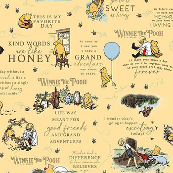 Winnie the Pooh C17000-SUNSHINE by Echo Park Paper Co. for Riley Blake Designs, Image