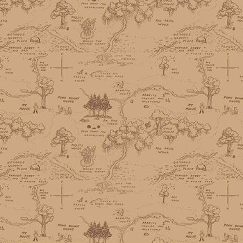 Winnie the Pooh C17001-BROWN by Echo Park Paper Co. for Riley Blake Designs, Image