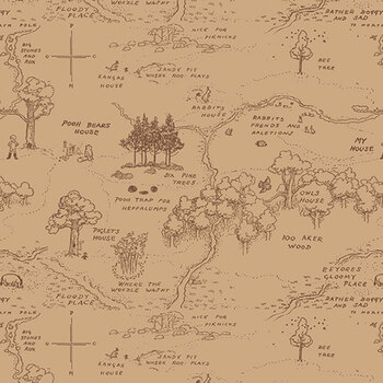 Winnie the Pooh C17001-BROWN by Echo Park Paper Co. for Riley Blake Designs, Image