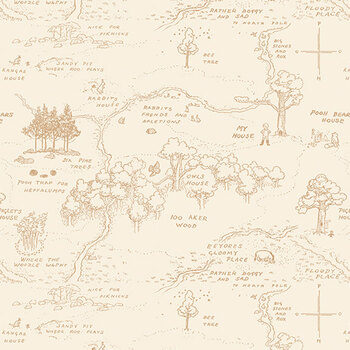Winnie the Pooh C17001-CREAM by Echo Park Paper Co. for Riley Blake Designs, Image