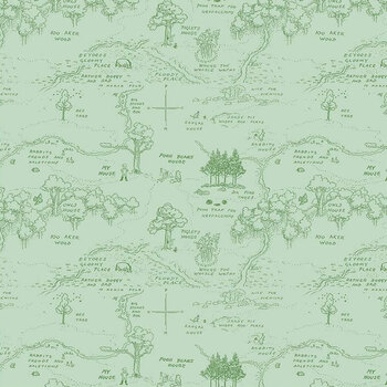 Winnie the Pooh C17001-GREEN by Echo Park Paper Co. for Riley Blake Designs, Image