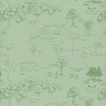 Winnie the Pooh C17001-GREEN by Echo Park Paper Co. for Riley Blake Designs, Image