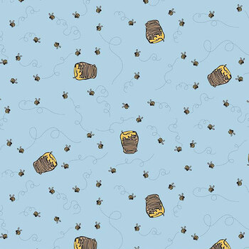 Winnie the Pooh C17004-BLUE by Echo Park Paper Co. for Riley Blake Designs, Image