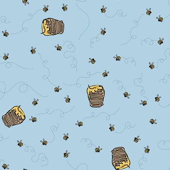 Winnie the Pooh C17004-BLUE by Echo Park Paper Co. for Riley Blake Designs, Image
