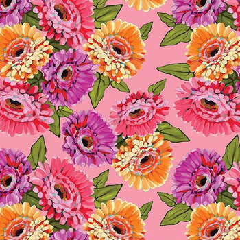 Zinnias CD16690-PINK by Lila Tueller for Riley Blake Designs, Image