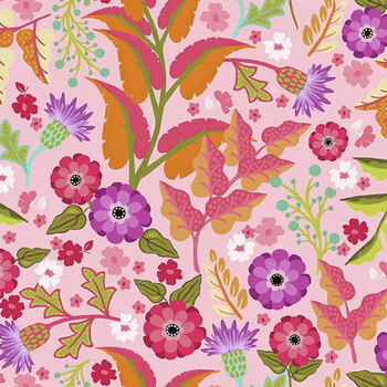 Zinnias CD16691-PINK by Lila Tueller for Riley Blake Designs, Image