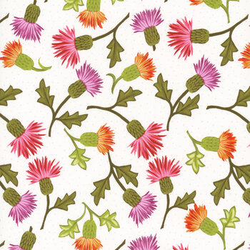 Zinnias CD16692-WHITE by Lila Tueller for Riley Blake Designs, Image