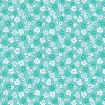 Zinnias C16695-AQUA by Lila Tueller for Riley Blake Designs, Image