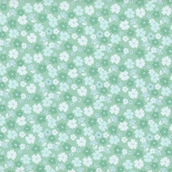 Zinnias C16695-AQUA by Lila Tueller for Riley Blake Designs, Image