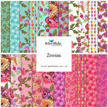 Zinnias  21 FQ Set by Lila Tueller for Riley Blake Designs, Image