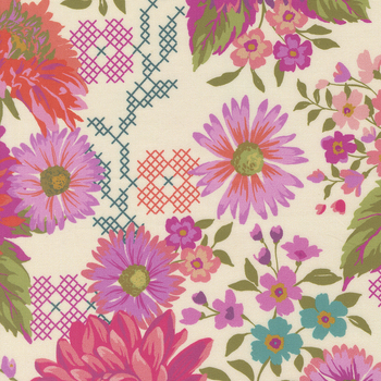 Parlor 11960-11 CREAM by Crystal Manning for Moda Fabrics, Image