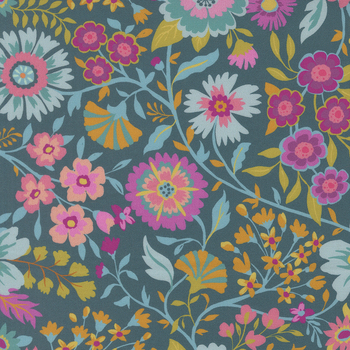 Parlor 11961-16 PEACOCK by Crystal Manning for Moda Fabrics, Image