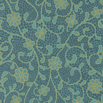 Parlor 11962-15 TEAL by Crystal Manning for Moda Fabrics, Image